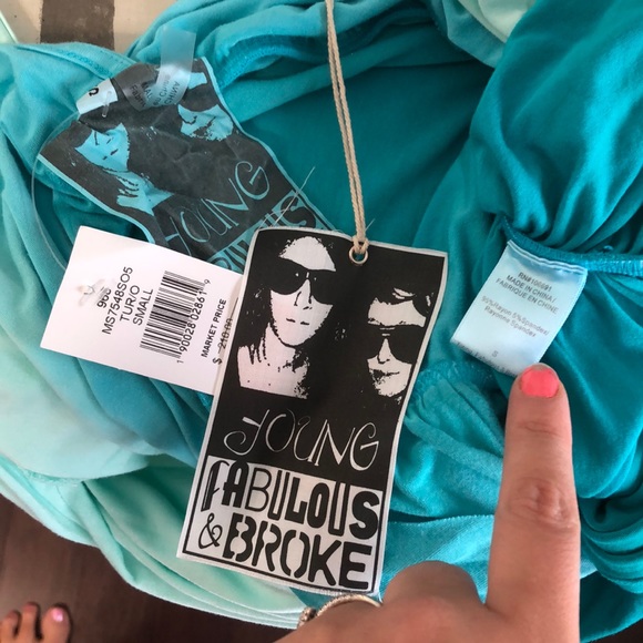 Young fabulous & broke Stacey turquoise ombré dres - Picture 7 of 8